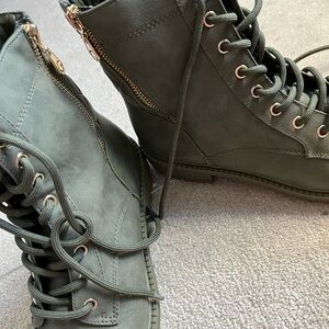 Guess Olive Lace-Up Combat Boots